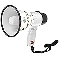 Flydot Megaphone with Speaker Microphone Siren and 240-Second Recording Bulhorn Includes Volume Control for Outdoor Events and Crowd Management