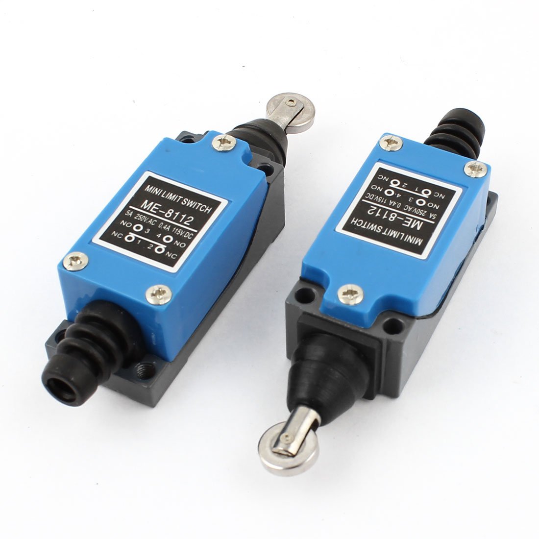 sourcingmap 2 x ME-8112 Parallel Roller Plunger Limit Switch AC 250V DC 115V for CNC Mill 3D printer Door Switch