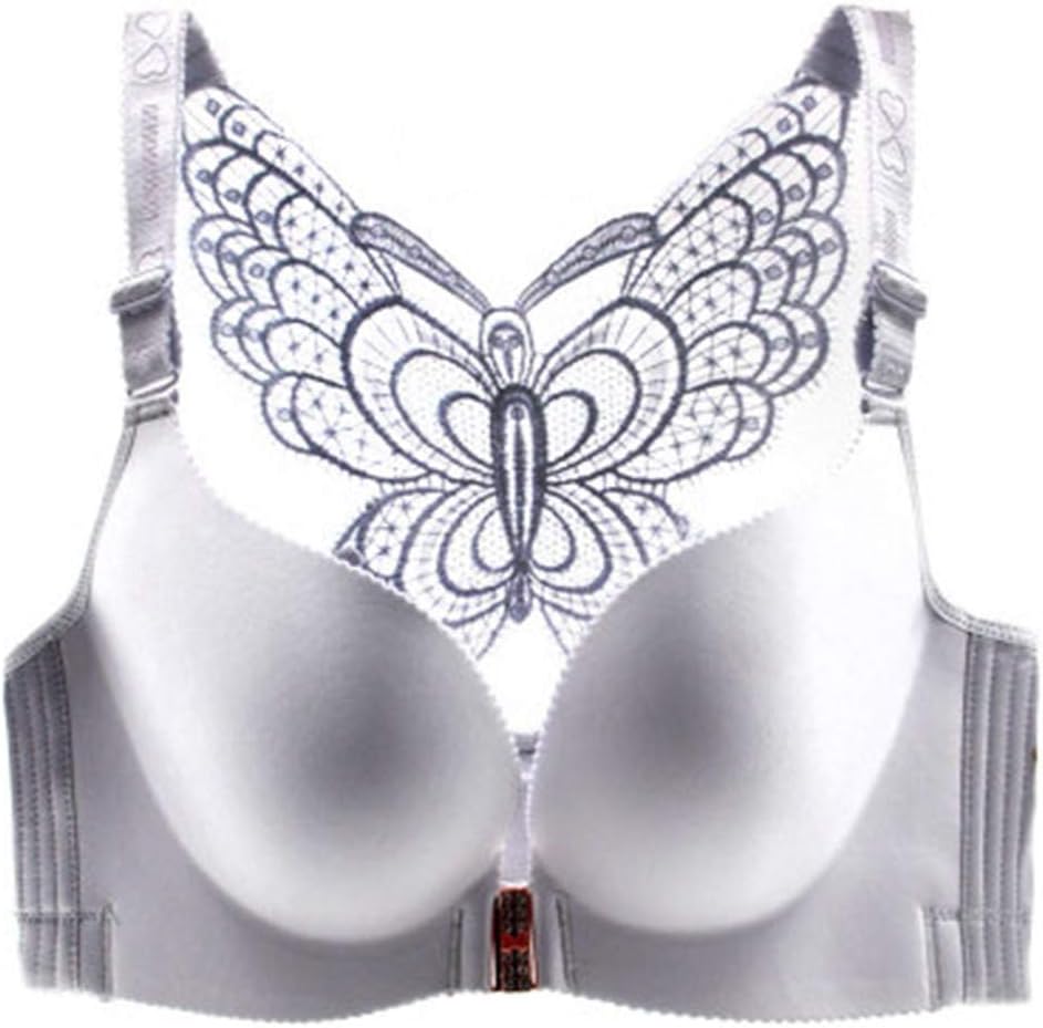 Sports Bra Women Plus Size Front Buckle Without Rims Large Size Bra Gathered to Adjust The Beauty Back Sexy Underwear Adjustable Straps Extra-Elastic Breathable Lace Trim Bra XXL-XXXXXXL