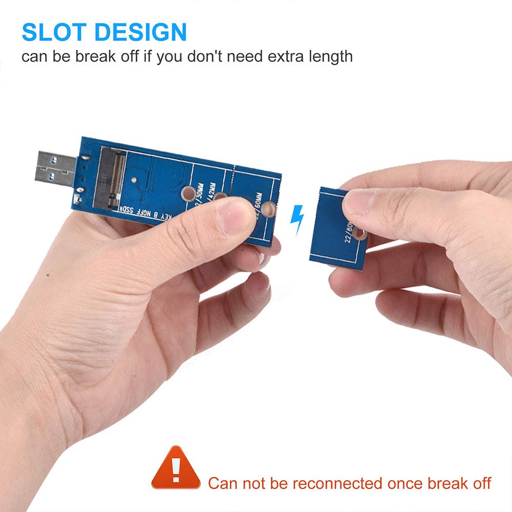 ELUTENG M.2 SATA/NGFF to USB Adapter (Not for NVME/PCIE SSD) B Key and B&M Key SSD to USB 3.0 Reader Card Compatible for M.2 SATA NGFF USB Drive Coverter Adapter 5Gbps
