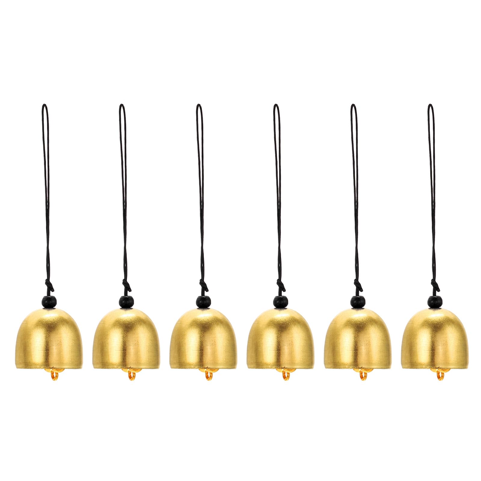 PATIKIL 6 Pcs Wind Chime, Hanging Bells Temple Bells Retro Outdoor Hanging Metal Chinese Wind Chime for Outside Garden Camping, Gold Black
