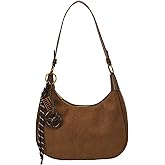 POAPRRD Slouchy Suede Bag Trendy Tote Bag Faux Suede Purses Retro Hobo Crossbody Shoulder Bags with Removable Strap