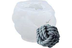 INHEMING Silicone Candle Molds, Unique 3D Wool Ball Shape Mold, Coarse Yarn Ball Mould for Candle, Soap, Wax, Resin, Chocolate, Fondant, Cake Making