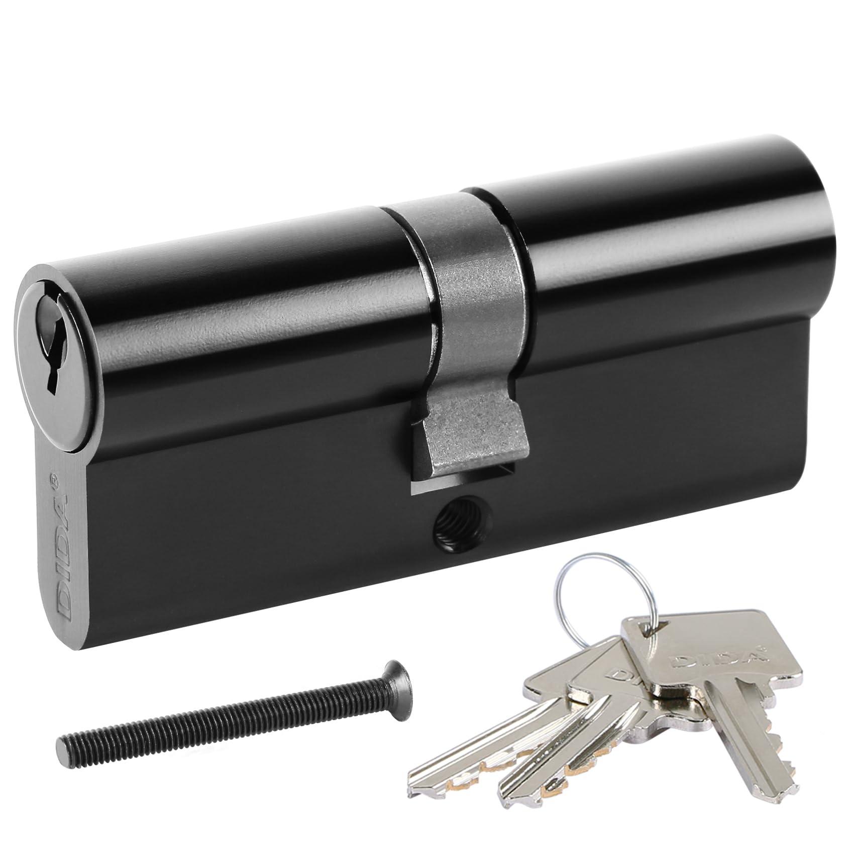 DIDA® 70mm(35/35) Euro Cylinder Lock,UPVC Door Lock Barrel with 3 Keys,High Security,Anti-Pick Anti-Bump Anti-Drill,Matte Black Finish,Suitable for All Door Types,BS EN 1303:2006