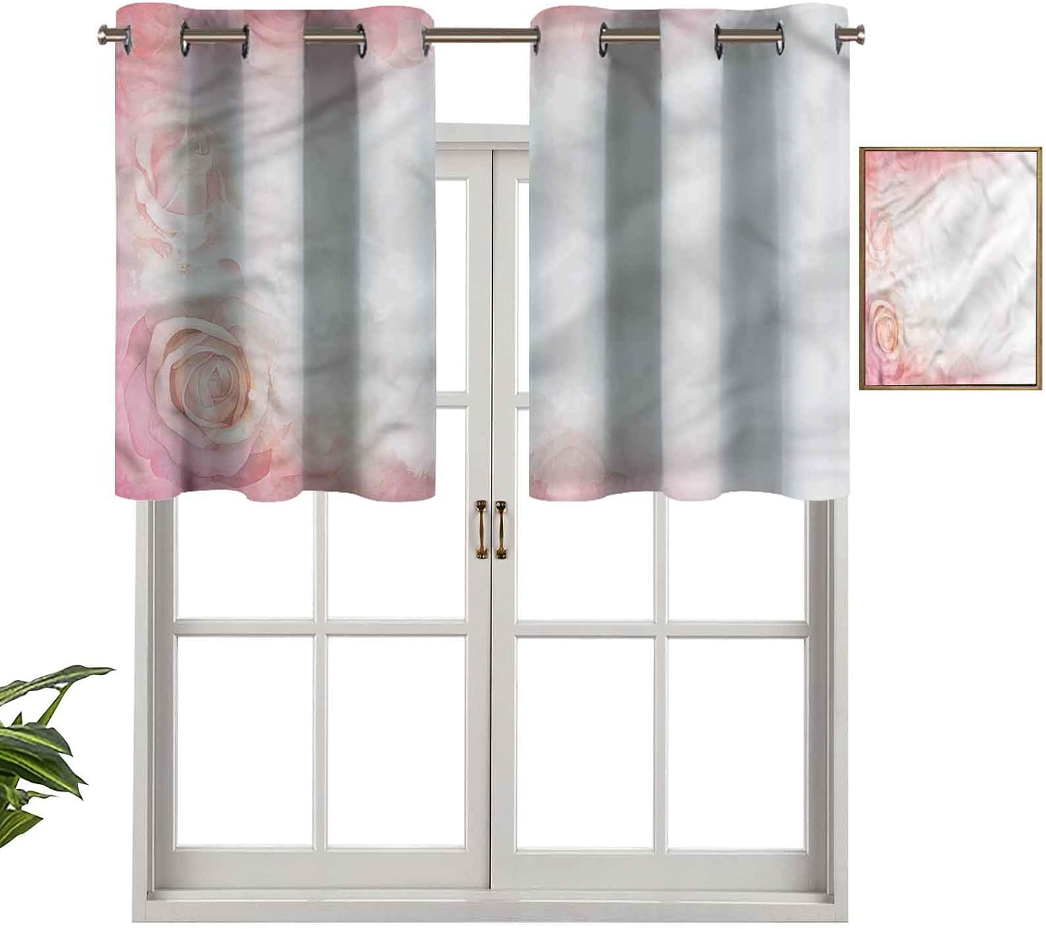 Hiiiman Cenefa moderna para ventana, diseño de flores delicadas, juego