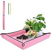 SupKing Repotting Mat for Indoor Plant Transplanting 29.5"x 29.5" Pink Garden Mat for Plant Lovers Oxford Fabric Portable Pot