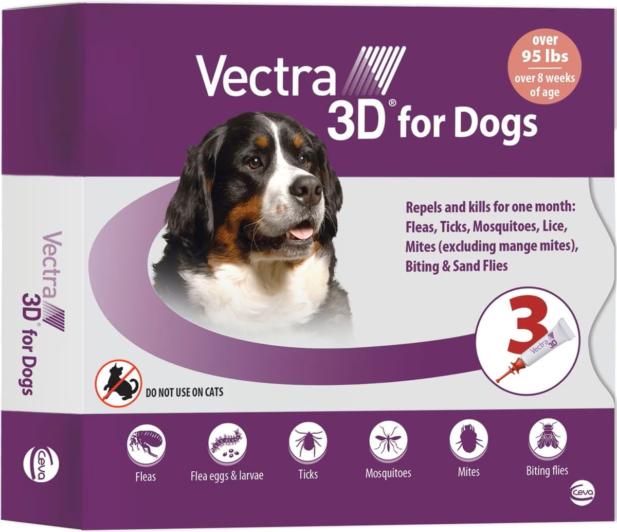 Photo 1 of ***MISSING ONE PIECE ***Vectra 3D For Dogs Flea, Tick & Mosquito Treatment & Prevention For Extra Large Dogs Over 95 lbs - 3 Month Supply