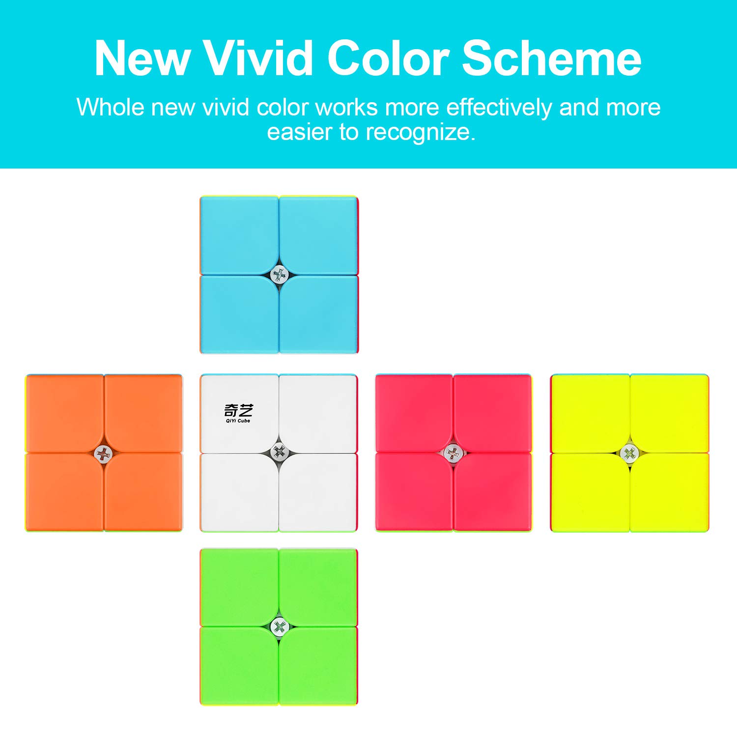 SENWOW Qiyi Qidi S 2x2 Speed Cube Stickerless Puzzle Cube for Kids