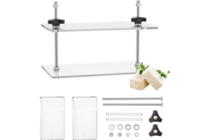 ZFLYCANP Tofu Press Set, Plate-Style Bean Curd Maker with Long Screws, PS and Stainless Steel Metrial, Adjustable Design, Sta