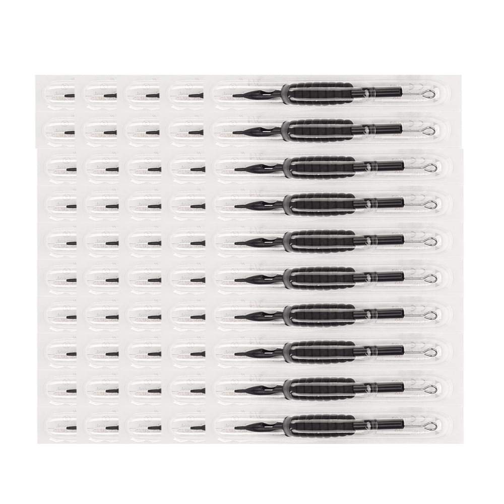ATOMUS 50pcs Tattoo Tips Kit Grip 3RL 19mm Disposable Tattoo Needles and Silicone Tubes Grip Kit Professional Permanent Makeup Beauty Tool
