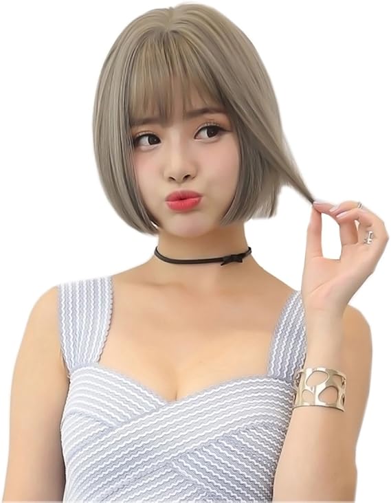 Amazon Saeons サエオンズ ウィッグ フルウィッグ ショート ボブ ストレート シースルーバング ぱっつん 小顔 可愛い 自然 耐熱 フルウィッグ 通販