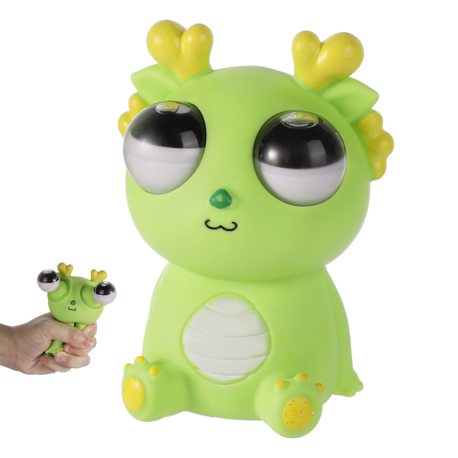Squeeze Stress Soothing Toy, Cute Eye Popping Dragon Animal Ball Decompress Pop Out Eyeball Burst Dinosaur Squishy Toy Autism Attention Anger Management Gift for Kid Adult Supplies