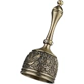 Hand Bell Brass Dinner Call Bells Loud Service Ringing Bell Tibetan Handbells for Meditation Seniors Bedside Musical Teaching Classroom