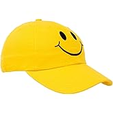 Ann Arbor T-shirt Co. Smiling Face Hat | Cute Happy Mom Dad Teacher Yellow Baseball Cap for Men Women