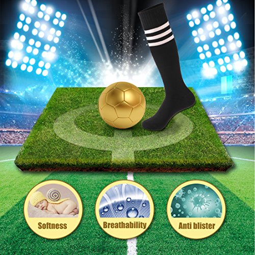 image for Calbom Soccer Team Socks Stripe Back to School Gift, Unisex Cosplay Kn
