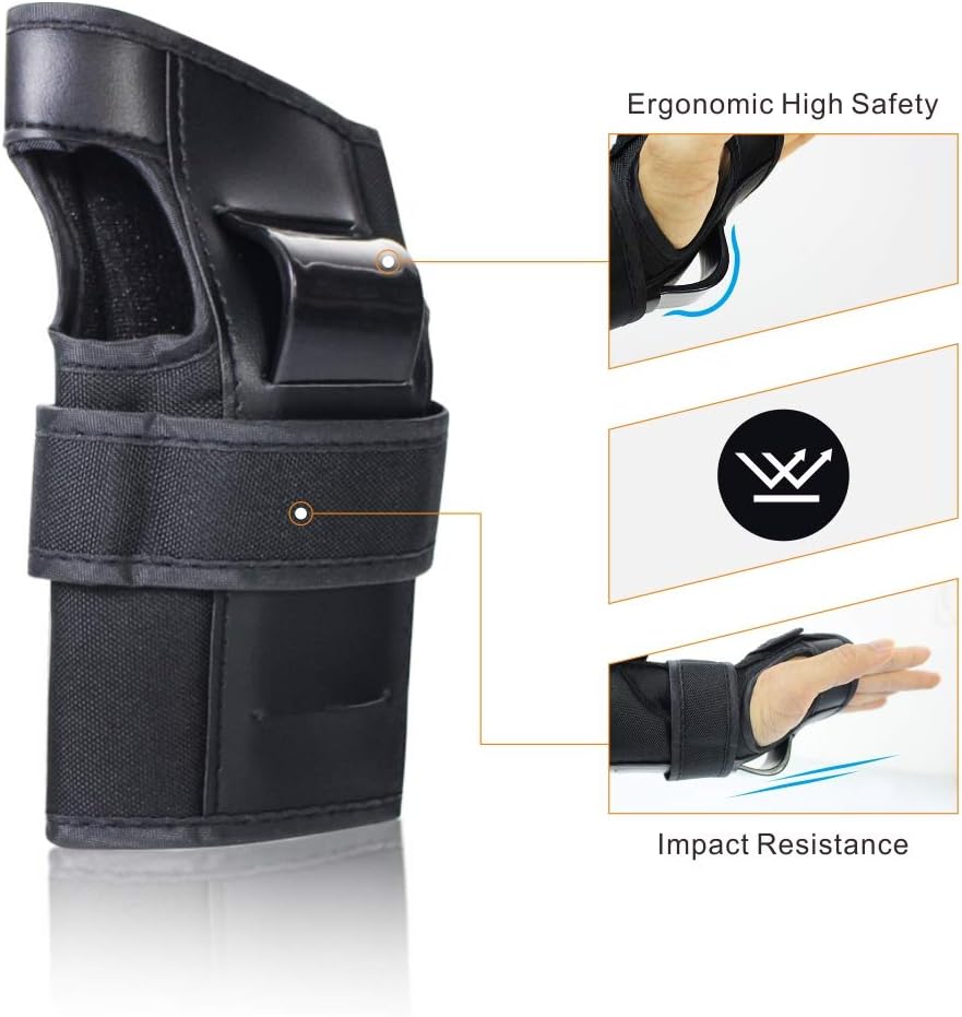 LANOVAGEAR Knee Elbow Pads with Wrist Guard Adjustable Toddler to Adult 6PCS Protective Gear Set for Multi Sports Cycling Bicycle Skateboarding : Sports & Outdoors