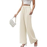 FUNYYZO Women Wide Leg Dress Pants High Elastic Waisted 2026 Slacks Business Work Trousers Long Straight