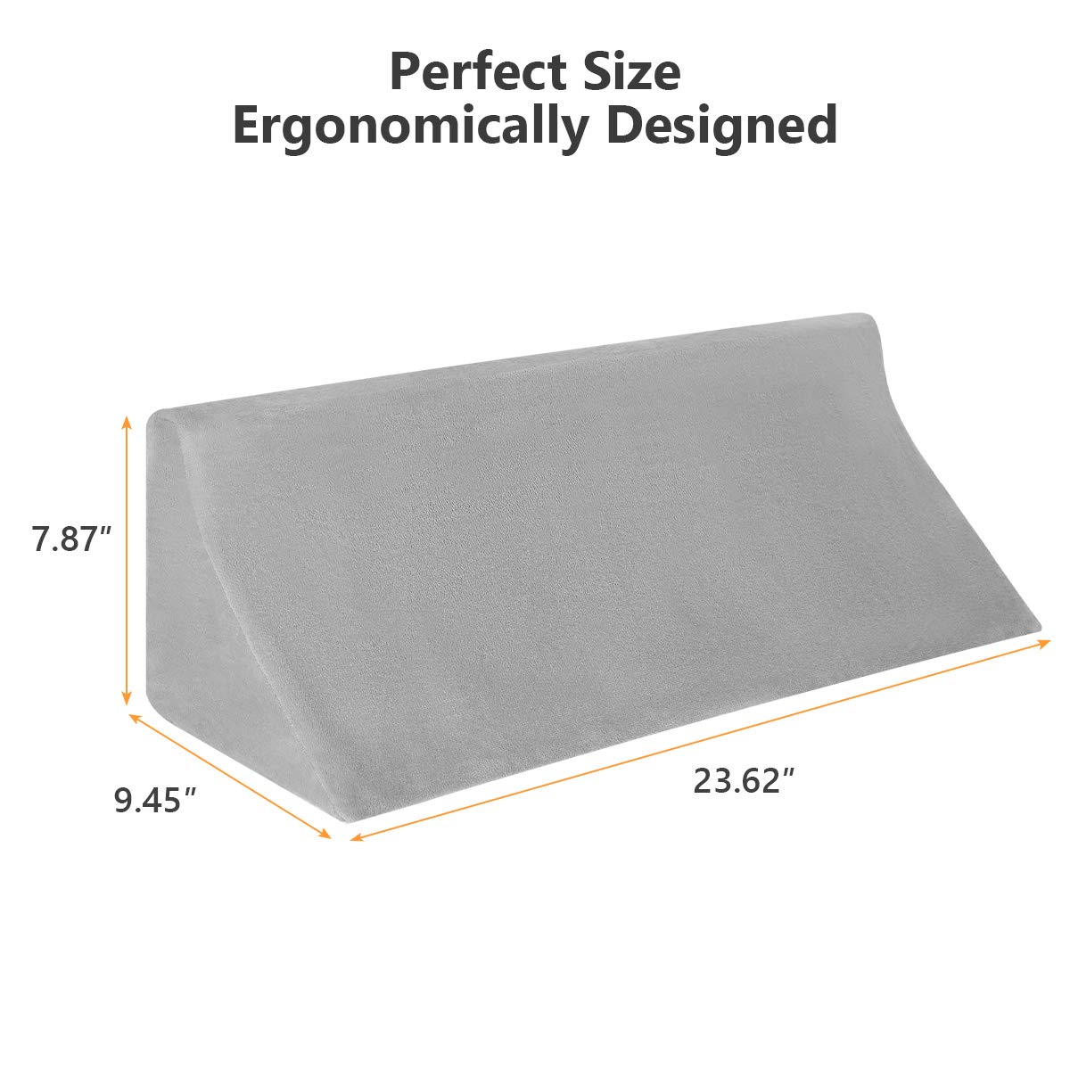 OasisSpace Side Wedge Pillow for Sleeping, Side Sleeper Body Back Positioners for Back Pain, Curved Shaped Turning Wedge Pillow for Side Sleeping, 30 Degree Triangle Foam Wedge Pillow
