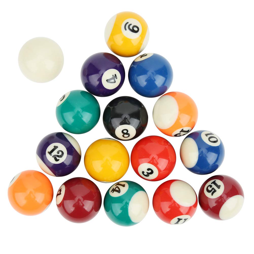 Fictory Pool Cue Training Ball, 16PCS Eco-friendly 38MM Resin Children Billiard Pool Table Balls Toy Mini Pool Table Accesssory for Game Rooms Recreation