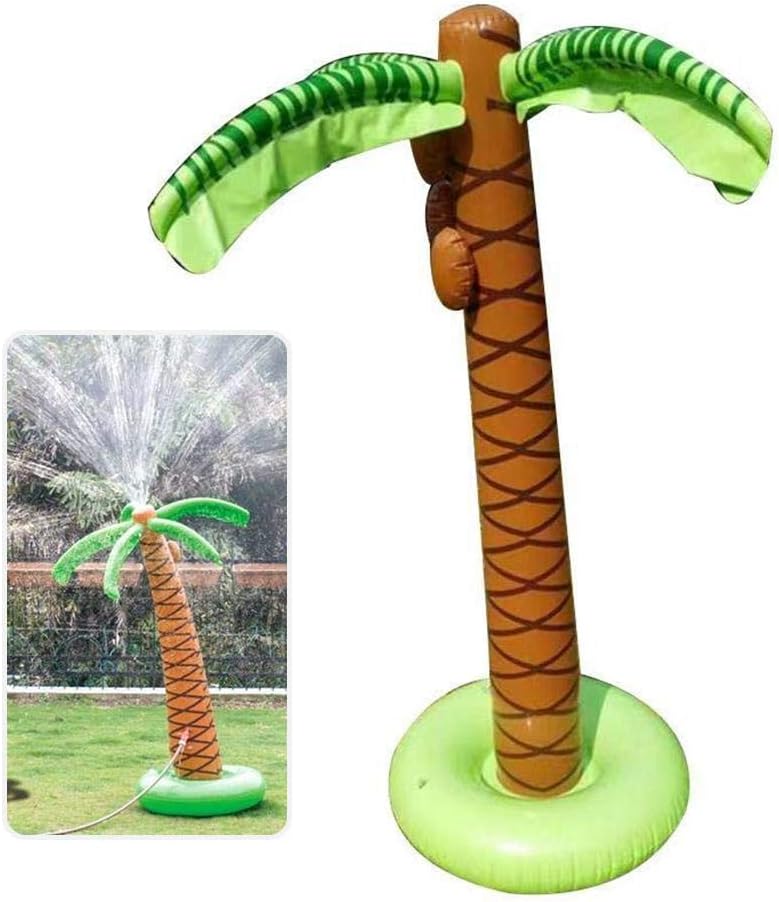 Dumcuw Sprinkler Water Toy For Kids, 61in Inflatable Palm Tree Water Play Sprinklers Summer Cooler Spray Toy, Kids Outdoor Sprinkler Water For Backyard Party Swimming Pool And Decoration Tree