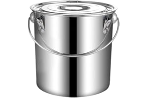 MotiveTech Stainless Steel Bucket Stainless Steel Pail,Heavy Duty,Soup Bucket for Restaurants, 20L