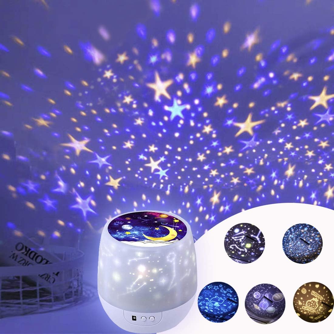 Kids Star Night Lights for Bedroom, Rotating Stars Projector Lamp, Constellation Universe Projector Lamp for Birthday Party Decoration Glowing Toys for 3 4 5 6-12 Year Old Boys Girls Mothers Day Gifts