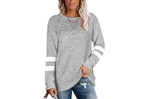 Famulily Women's Long Sleeve Baseball Shirt Crewneck Sweatshirt Fall Fashion Pullover Casual Tunic Tops