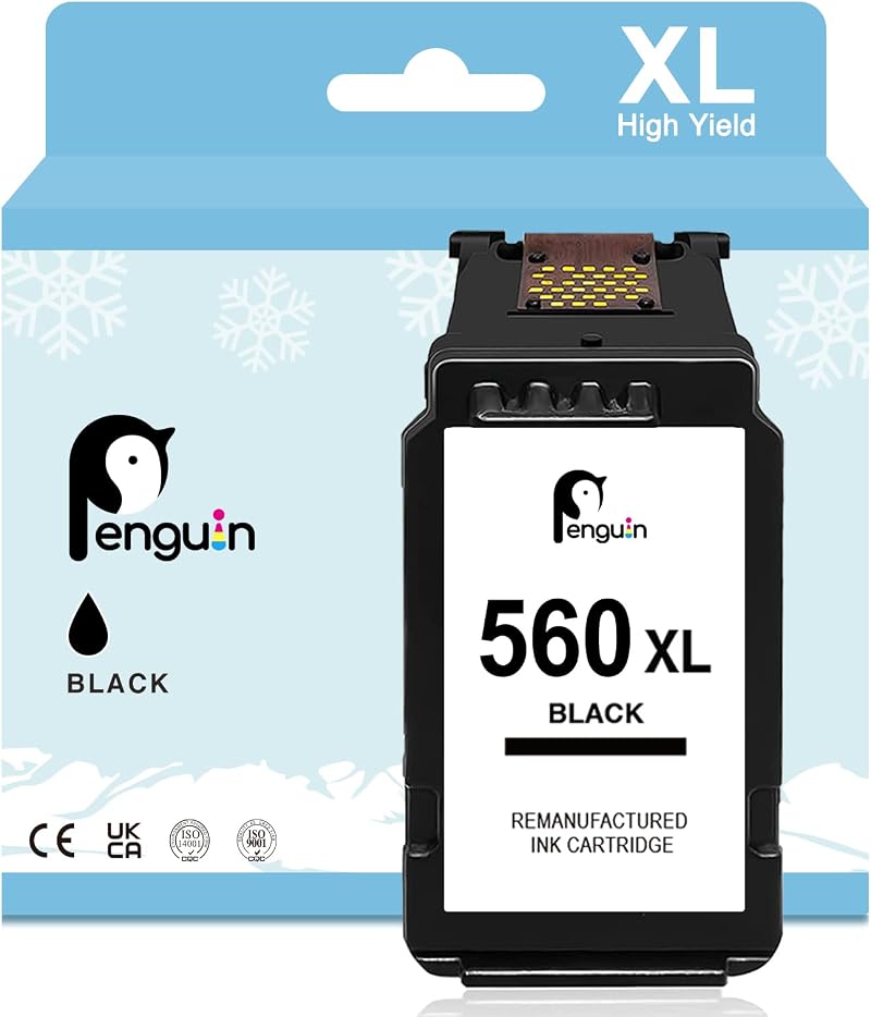 Penguin 560XL Black Ink Cartridge for Canon TS7450 TS7451 Series High Yield