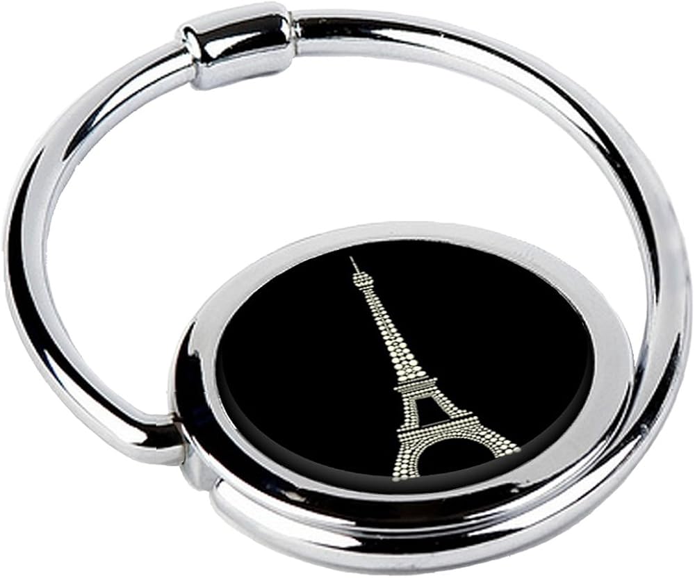 Miss Kha Eiffel Tower Foldable Purse Hook, Black, Black, White