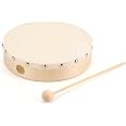 8 Inch Drum With Beater Foraineam 3-Pack 8 Inch Hand Drums With Beaters - Goatskin Drumhead Wood Frame Percussion Wood Frame Drum With Beater