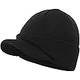 Home Prefer Men's Winter Beanie Hat with Brim Warm Double Knit Cuff Beanie Cap