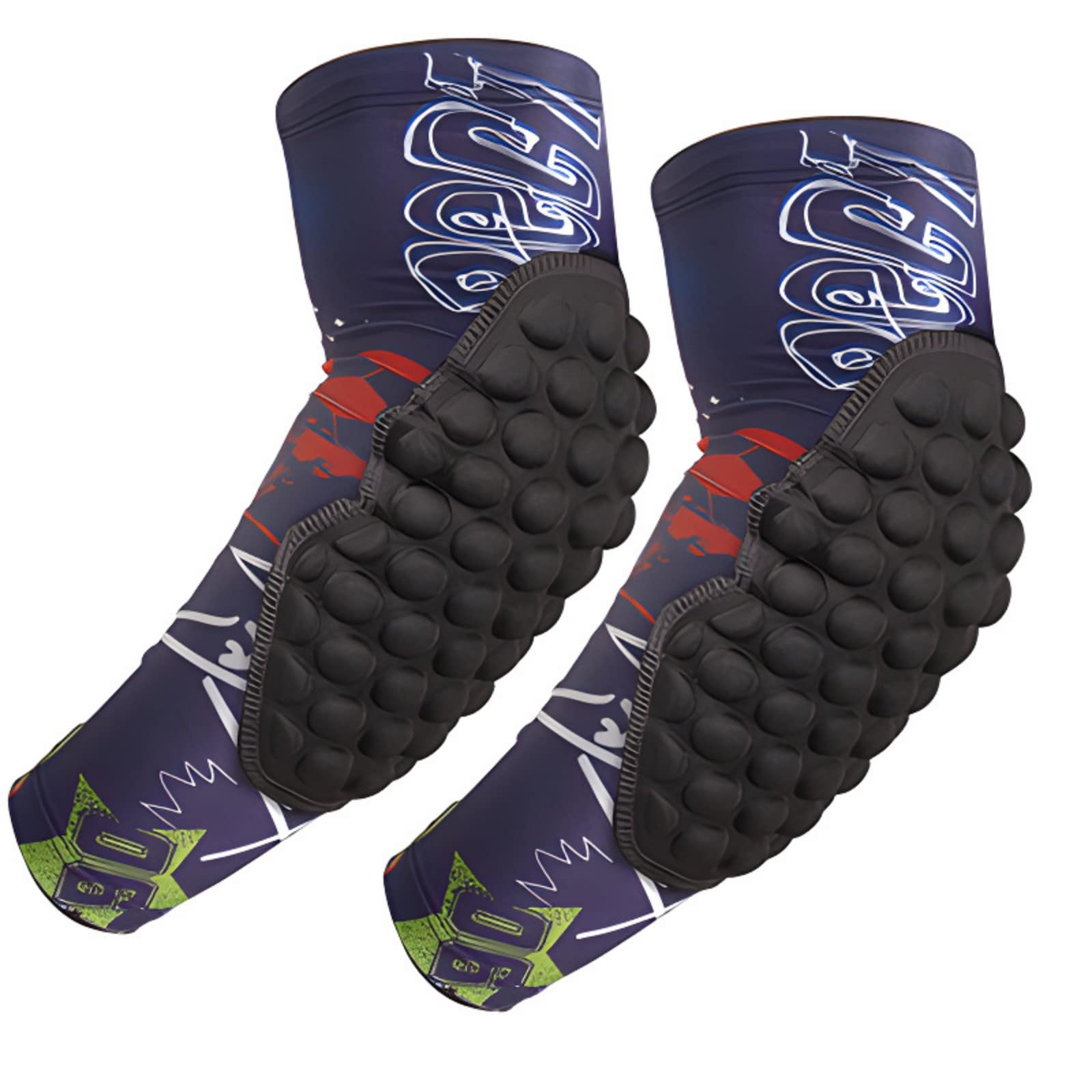 Topeter Athletic Sports Sleeve Youth Compression Arm Sleeves w Elbow Pads for Skateboard 1 Pair (Purple YXL)