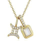 VCGCL Natural Gemstone Brithstone Zodiac Necklaces for Women,S925 Sterling Silver Necklace,14K Gold Plated,Anniversary, Valentine's Day,Birthday Gifts for Wife, Girlfriend,Mom,Mother,Charm Fashion Necklace,Jewelry