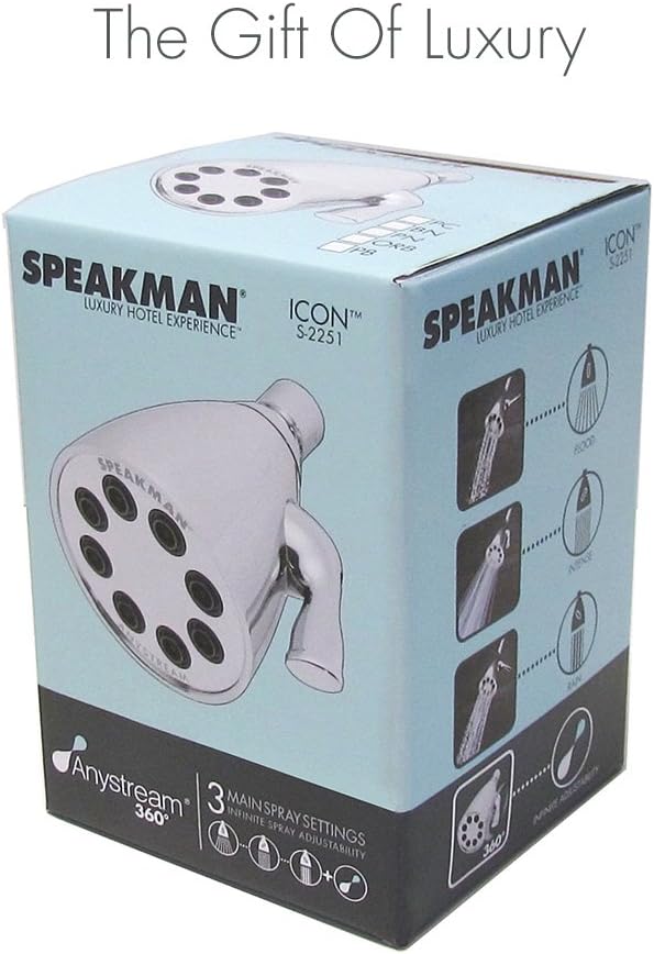 Speakman S-2251-ORB Signature Icon Anystream High Pressure Adjustable Solid Brass Shower Head, Oil-Rubbed Bronze - Fixed Showerheads - 