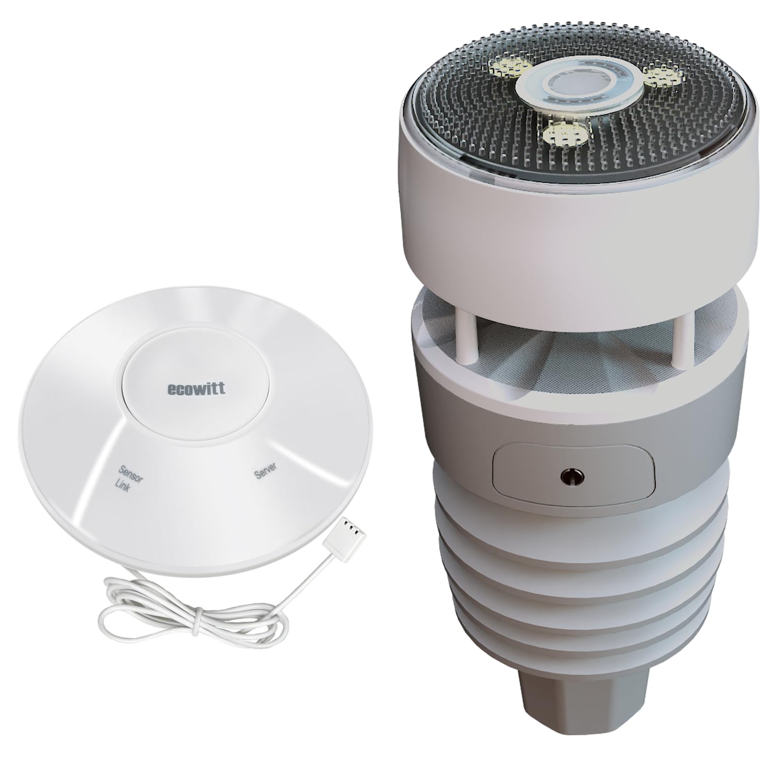 Ecowitt GW2001 Wittboy Weather Stations with Outdoor Sensor Wireless, 3 in 1 WiFi Garden Hub Gateway GW2000, 7 in 1 Solar Powered Home Weather Station Array, Ecosystem Weather Forcast Assitant 868 MHZ