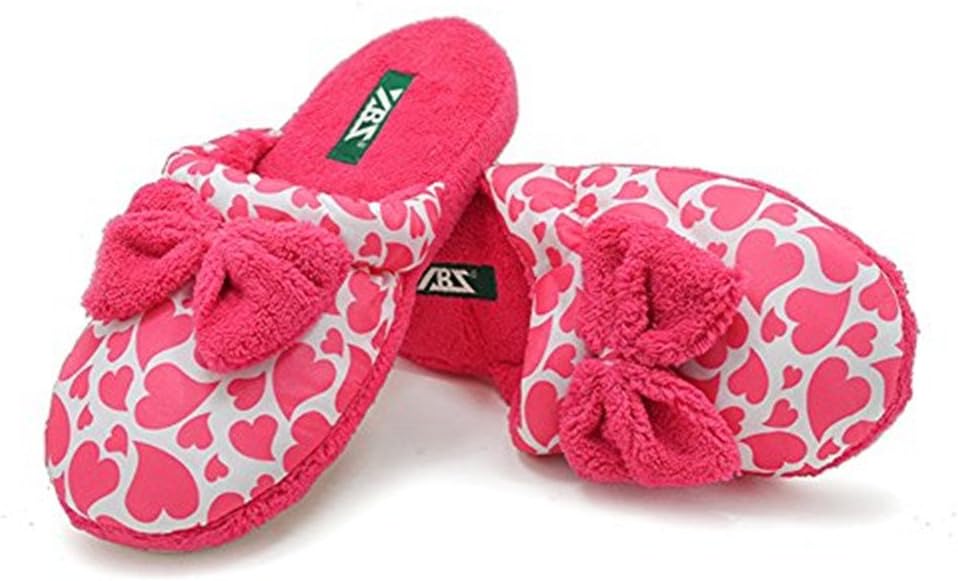 Polliwoo Women Household Floor Warm Cozy Cotton-padded Velvet Slippers Shoes (6.5-7 red)