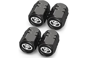 DSVI Tire Valve Caps, Valve Stem Caps Fit Toyota, Corolla, RAV4, Highlander, Alloy Car Tire Caps for Corrosion Resistant Leak-Proof Car Accessories, Black