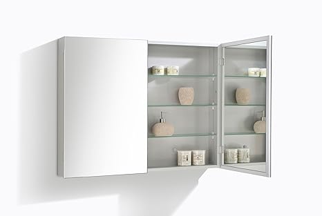 The Bath People Newbold Double Door Mirrored Aluminium Bathroom