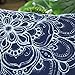 CaliTime Pack of 2 Cozy Fleece Throw Pillow Cases Covers for Couch Bed Sofa Vintage Dahlia Floral Both Sides 18 X 18 Inches Navy Blue