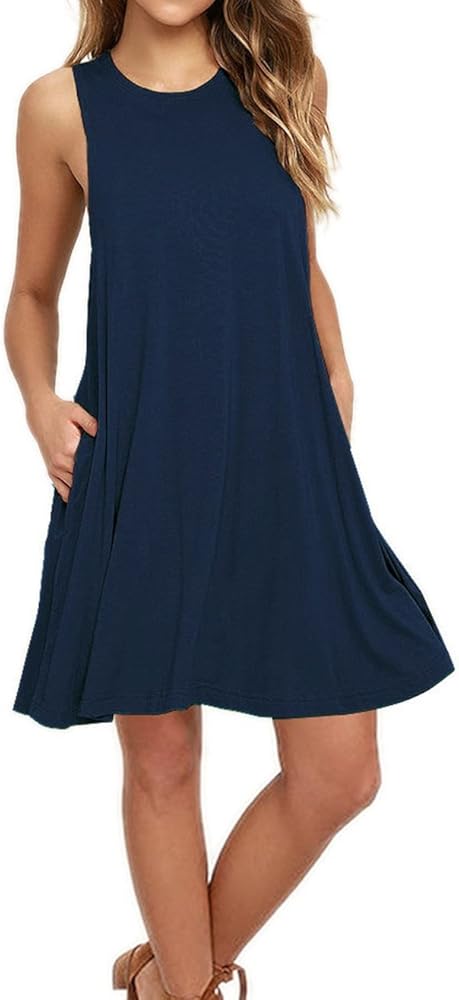 navy sleeveless shirt dress