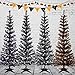 Black Tinsel Trees Collapsible, 5FT Artificial Halloween Christmas Tree Reusable, Pop Up Pencil Xmas Tree with Plastic Stand Outdoor Indoor for Home Decoration, Office, Party, Apartment, Fireplace