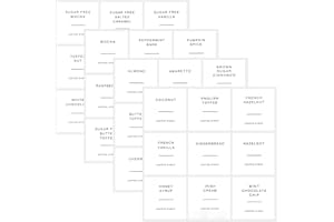 36Pcs Coffee Syrup Labels for Bottles Waterproof Minimalist Syrup Label for Coffee Station Bar Containers Labels Bottle Dispe