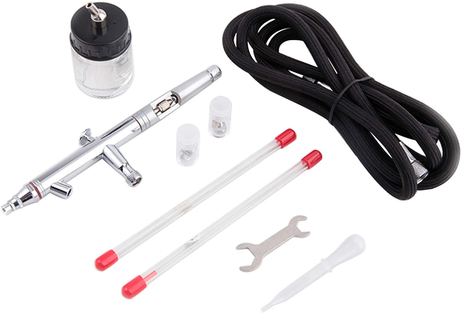 Airbrush gun set Fengda BD-182K with 0,3-0,5-0,8 mm nozzle, silver