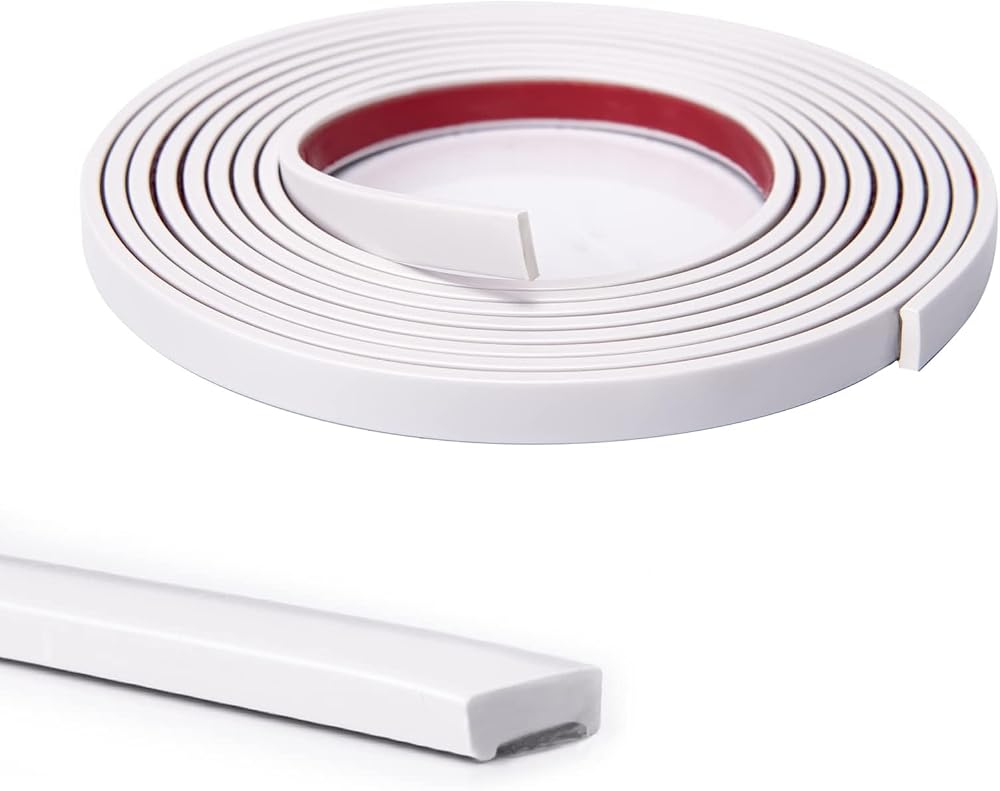 Art3d 10 Ft Self Adhesive Flexible Laminate Beading Vinyl Molding White