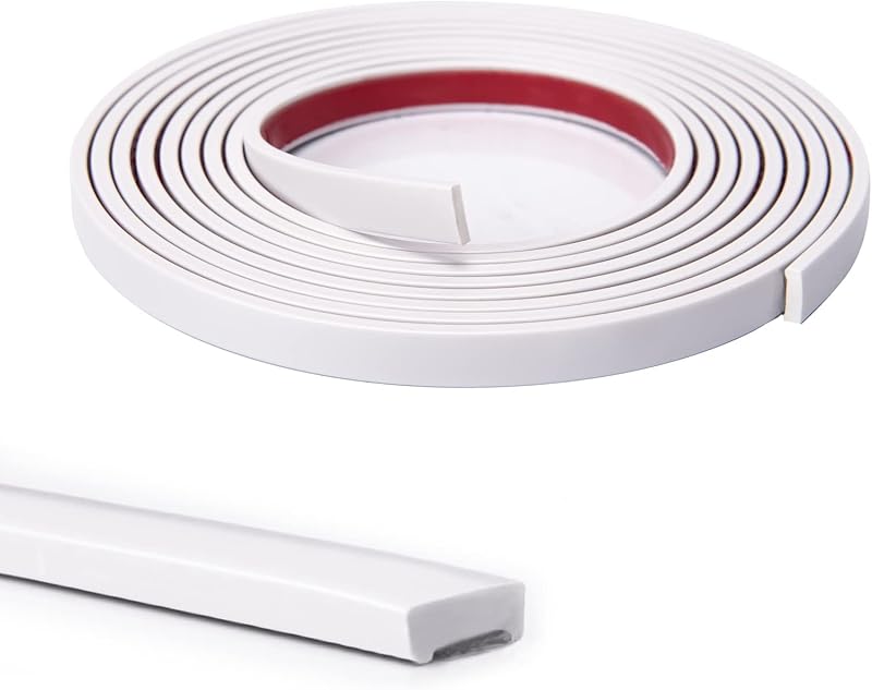 Art3d 10 Ft Self Adhesive Flexible Laminate Beading Vinyl Molding White