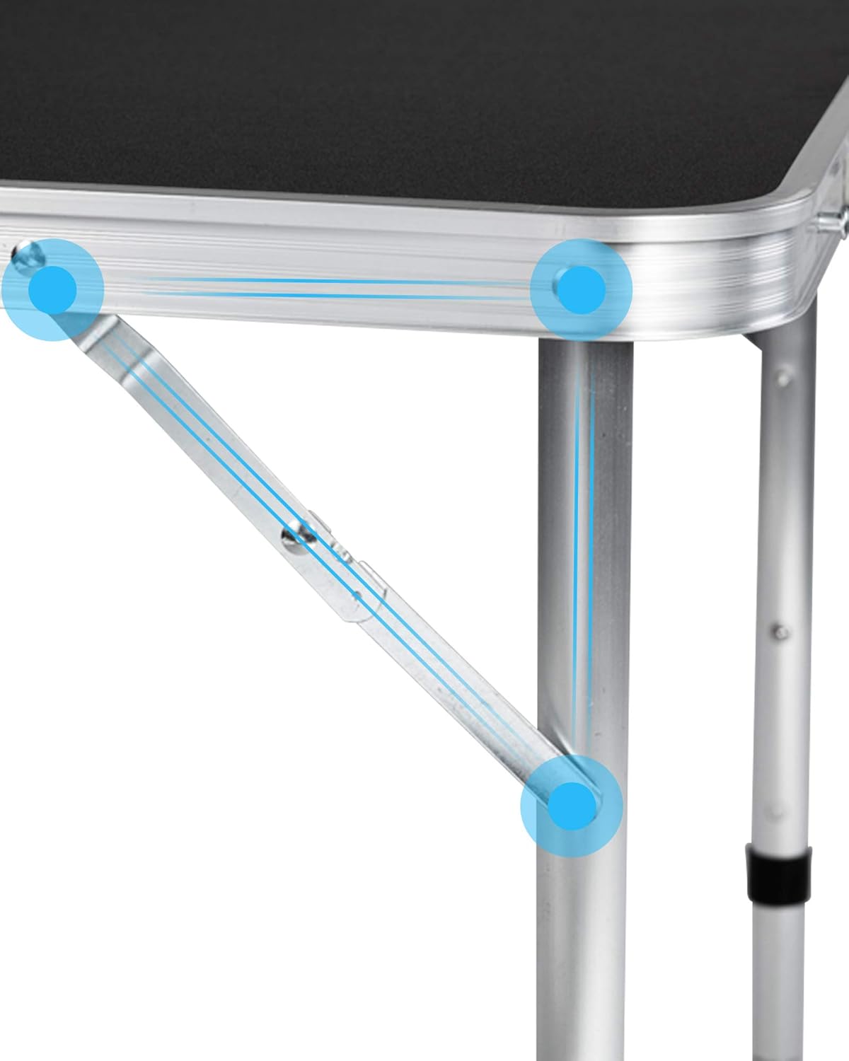 Folding Camping Table, FiveJoy 4 FT Aluminum Height Adjustable Lightweight Desk/w Portable Handle, Roll Up Top Weatherproof and Rust Resistant Table for Outdoor Picnic Beach Backyard, 47" x 24", Black: Kitchen & Dining