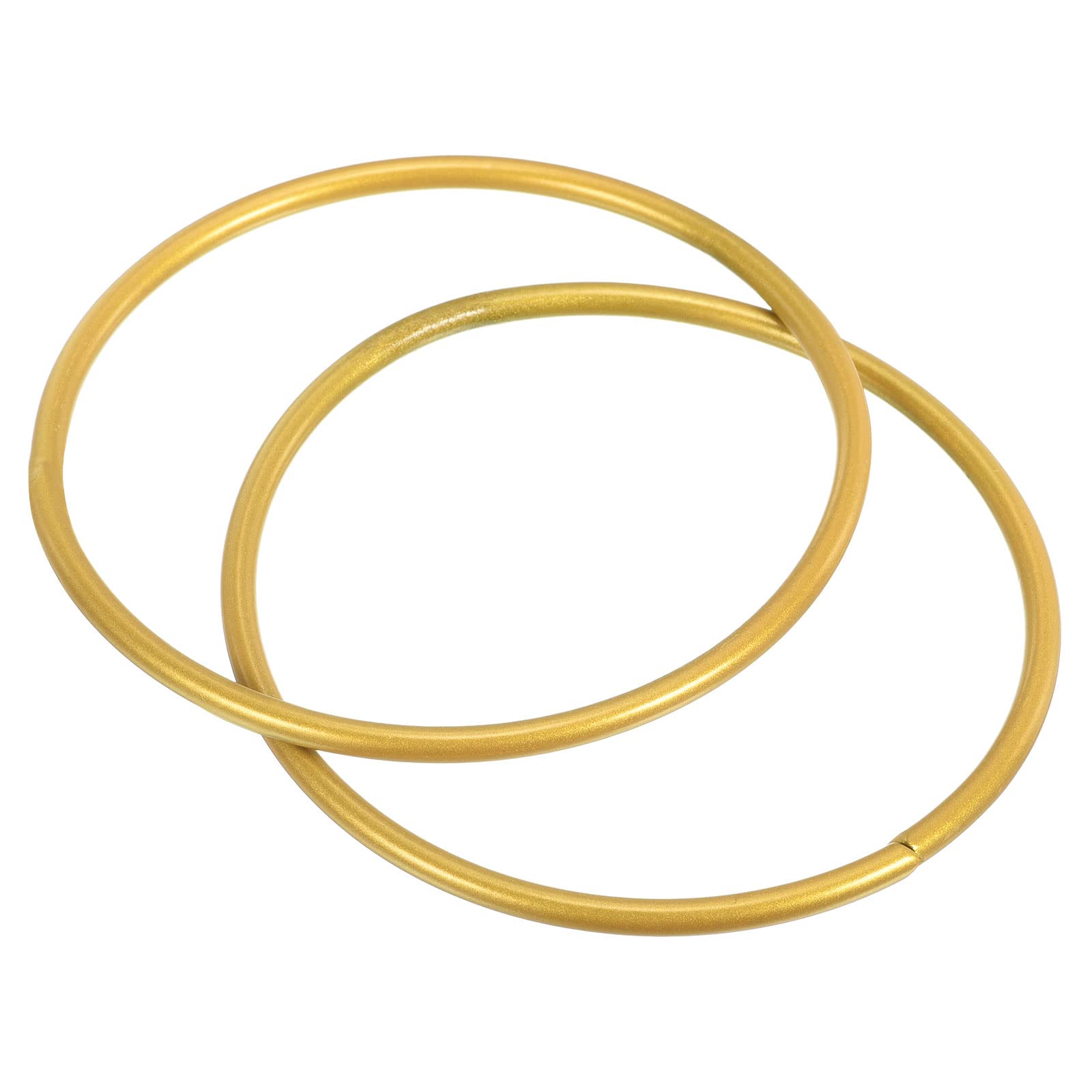 PATIKIL 3 Inch Round Metal Floral Hoop, 2 Pcs Gold Wreath Macrame Frame for Wedding Geometric Decor Party Wall Hanging, Gold Tone