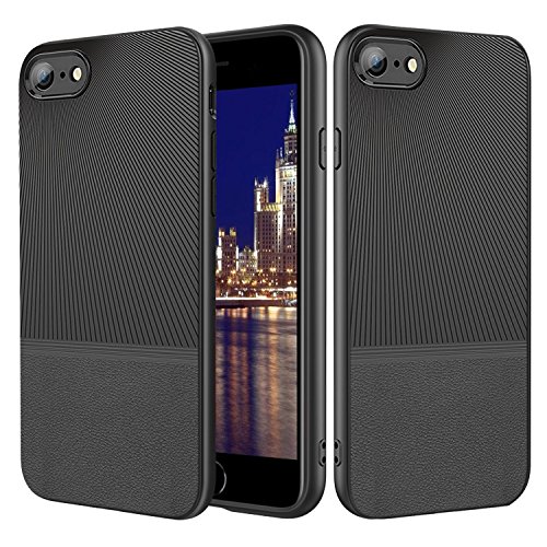 iPhone 7 Case, iPhone 8 Case, [Support Wireless Charging] WINWONBRA Shock Absorption [Anti Scratch] TPU Protective Cover with Matte Finish Back Protective Case for iPhone 7/iPhone 8[Black]