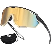 BIRCEN Mens Sports Baseball Sunglasses: TR90 Lightweight Cycling Glasses Wrap Around Running Glasses for Outdoor MTB Bike