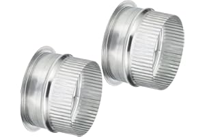 PATIKIL 4 Inch Duct Collar, 2 Pcs Duct Connector Flange Galvanized Iron Tight Vent Air Duct Fitting for Heating Cooling HVAC 